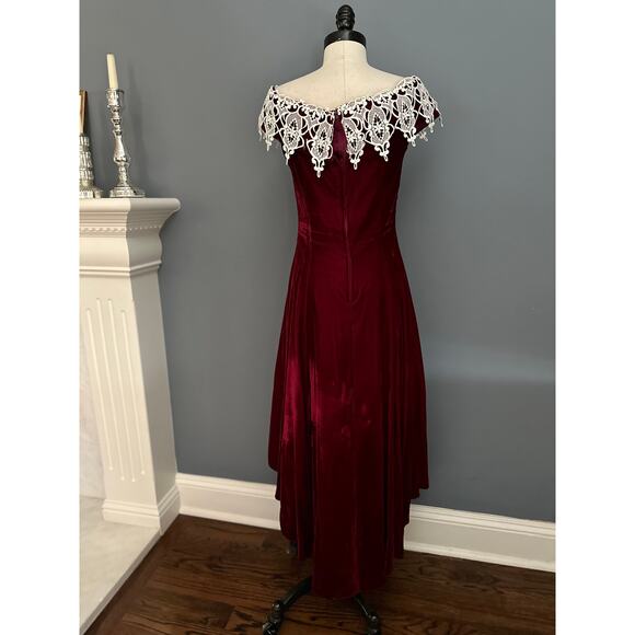 Vintage Formal Dress Prom Velvet Victorian WhimsyGoth Christmas Grunge Winter - Picture 8 of 12